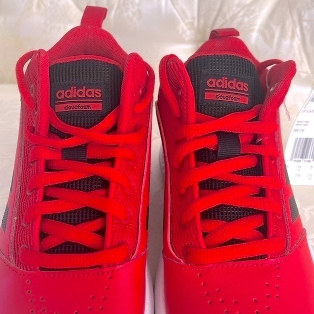 Brand New Adidas Boys CF Ilation 2.0 Mid Top Red & Black Basketball Sneakers - Picture 6 of 16
